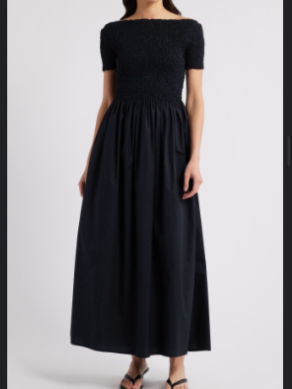 Faithfull the Brand Black Off-the-Shoulder Maxi Dress